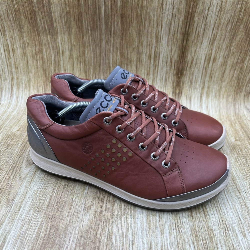 ECCO Biom Hybrid 2 Golf Shoes Men's Size 7 Mahogany Brown Yak Leather Sneakers